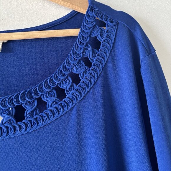 C. Est. 1946 Blouse Blue Short Sleeve Top Women’s PLUS SIZE 22/24W Mature NWT - Picture 7 of 13